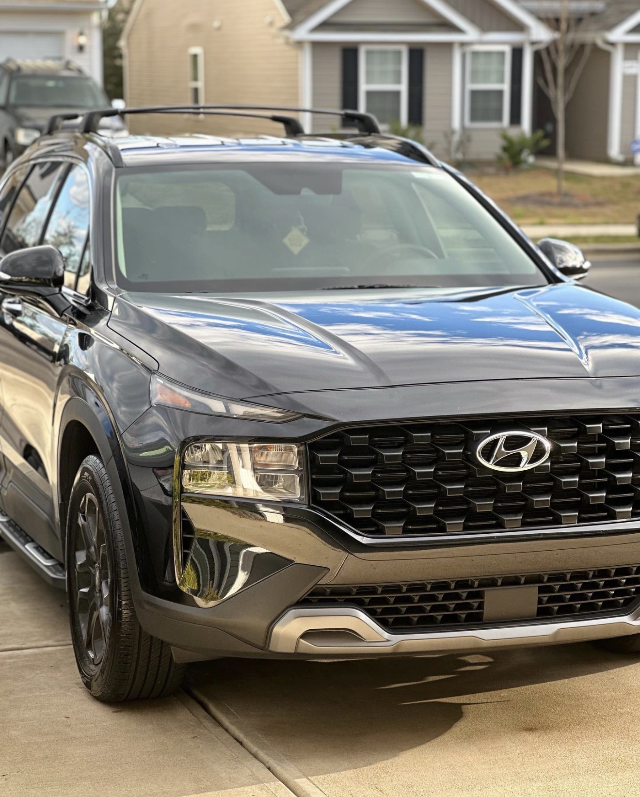 Detailed black SUV exterior